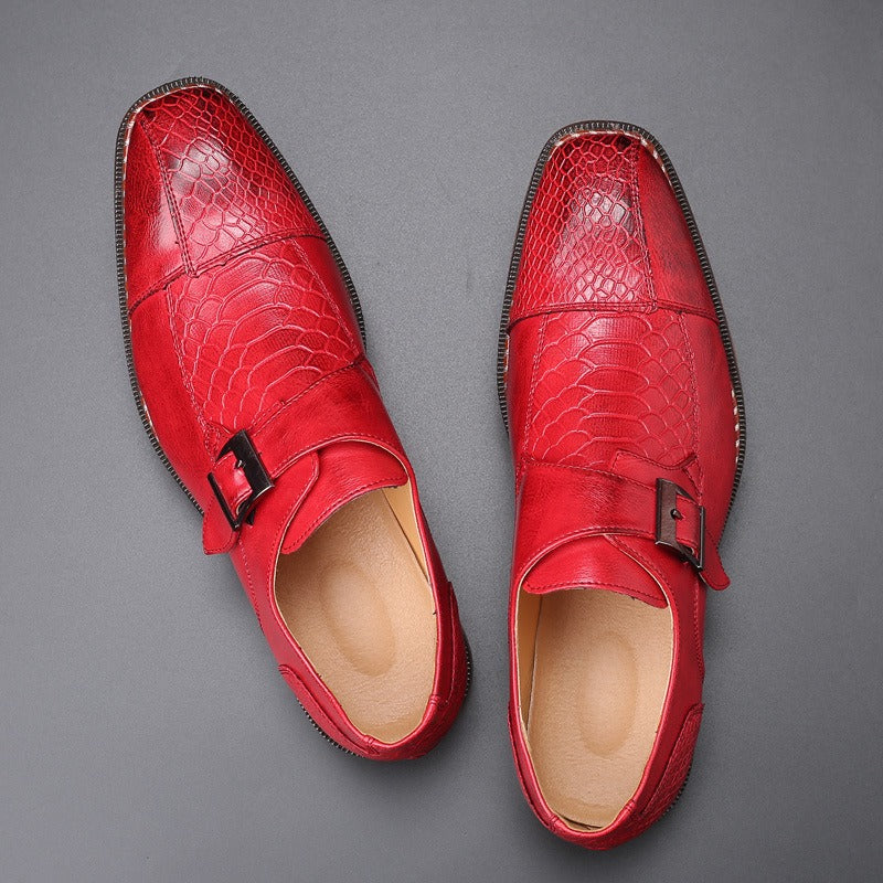 British Pointed Leather Belt Buckle Shoes: Business & Leisure Elegance