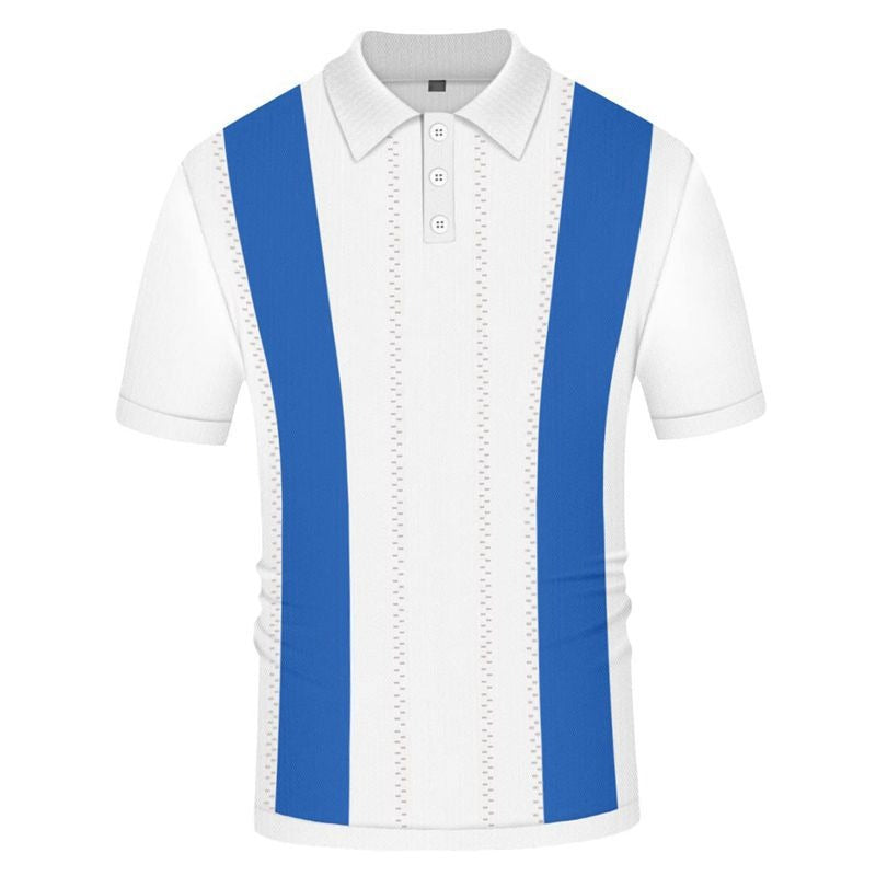 Summer Striped Knit Slim Fit Business Polo