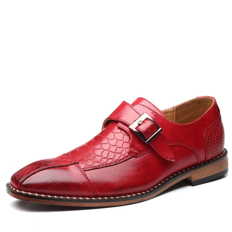 British Pointed Leather Belt Buckle Shoes: Business & Leisure Elegance