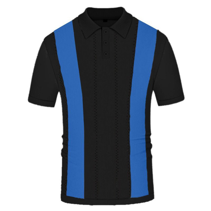 Summer Striped Knit Slim Fit Business Polo