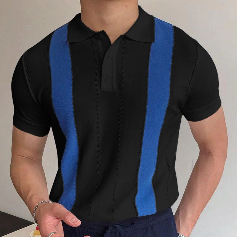 Summer Striped Knit Slim Fit Business Polo