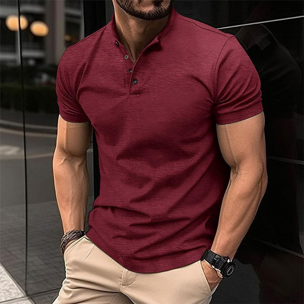 Men's Short-Sleeved Buttoned Sports Polo Shirt