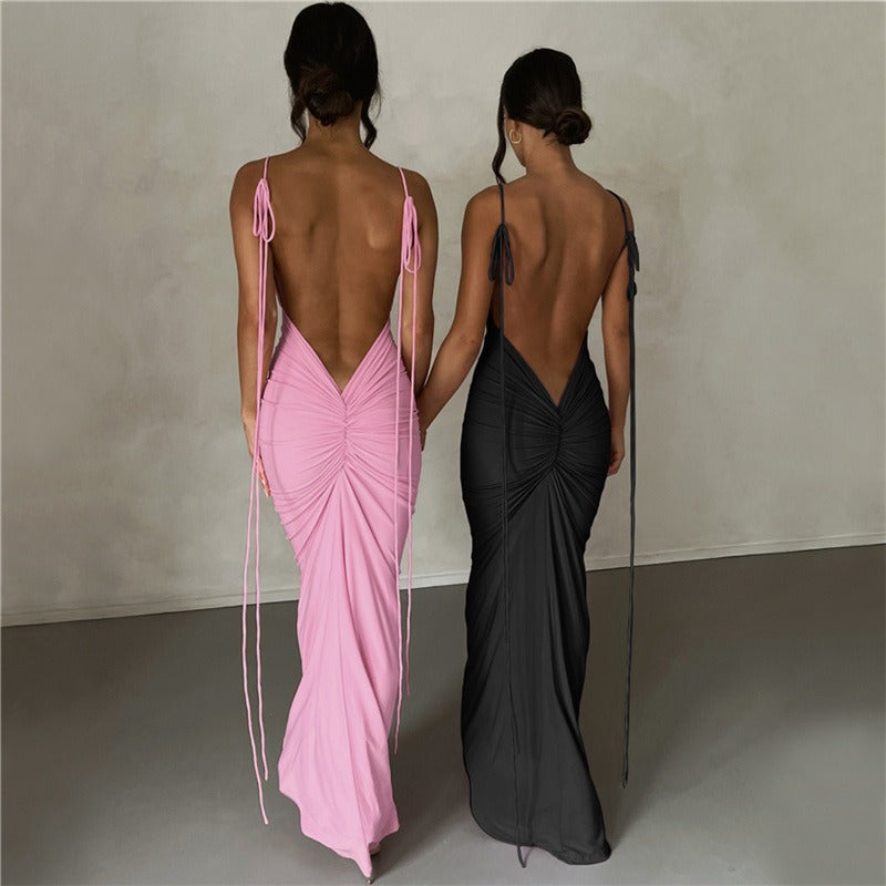 Chic Backless Bodycon Dress: Women's Fashion Statement