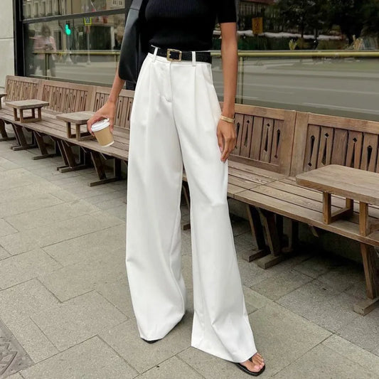 White High-Waisted Wide Leg Pants: Effortless Elegance