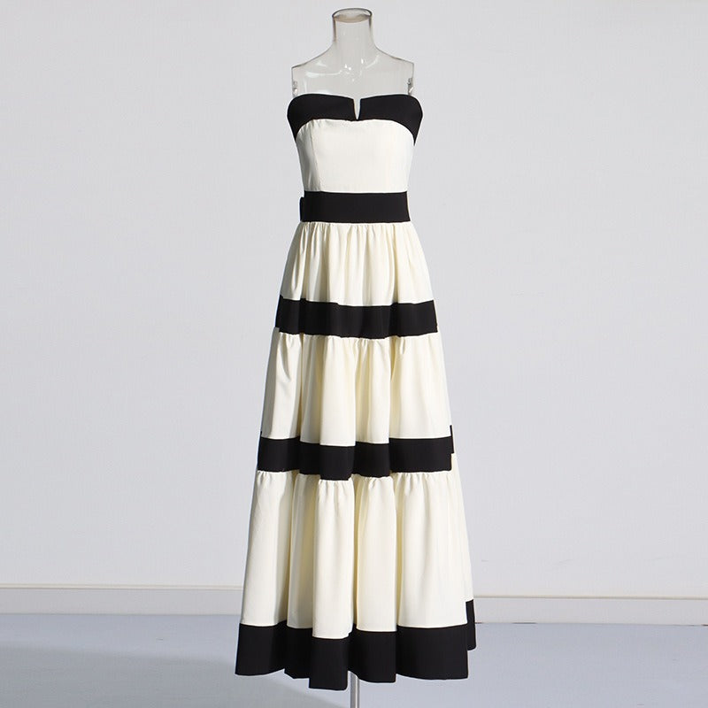 Monochrome Strapless Dress