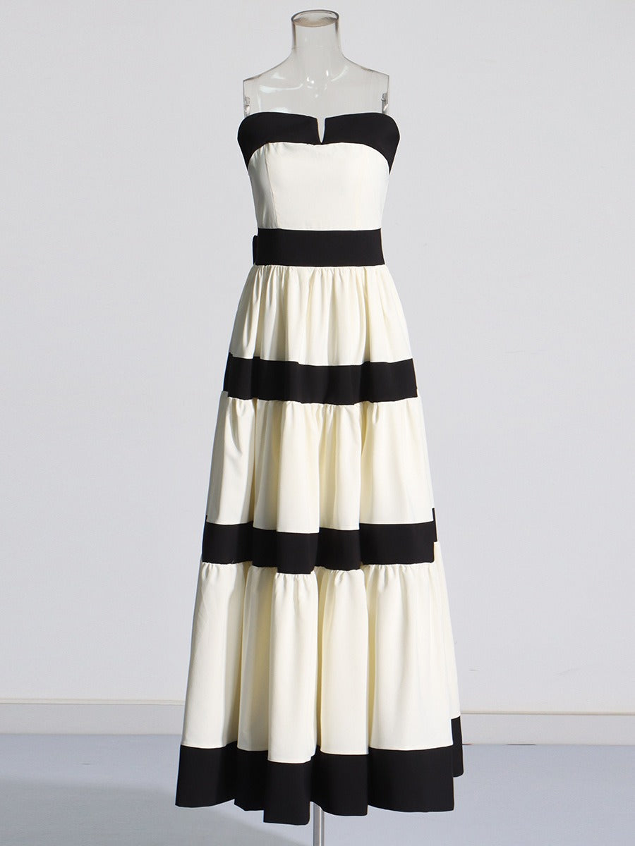 Monochrome Strapless Dress