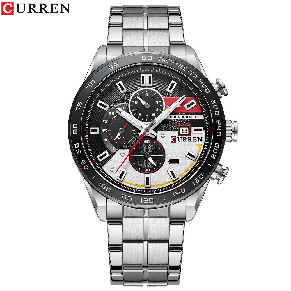 CURREN Men's Business Steel Band Quartz Calendar Watch"