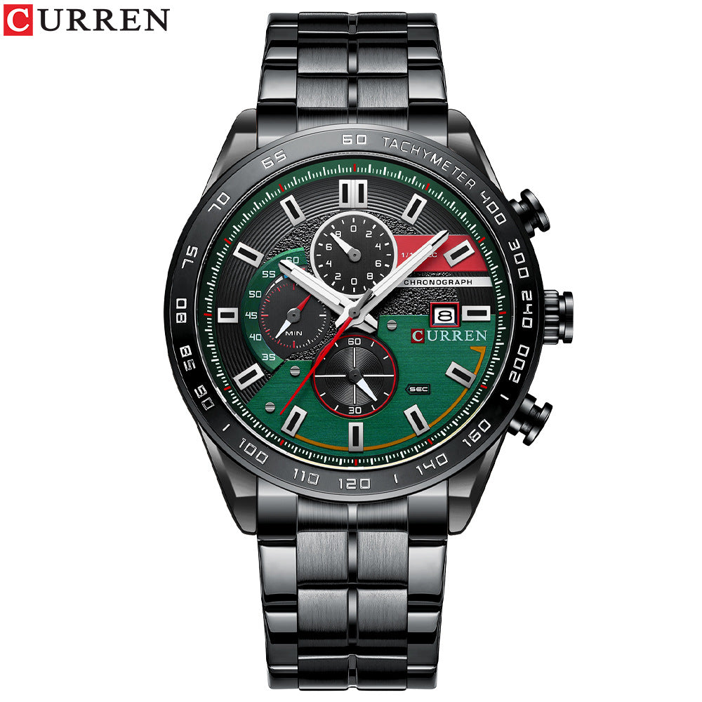 CURREN Men's Business Steel Band Quartz Calendar Watch"