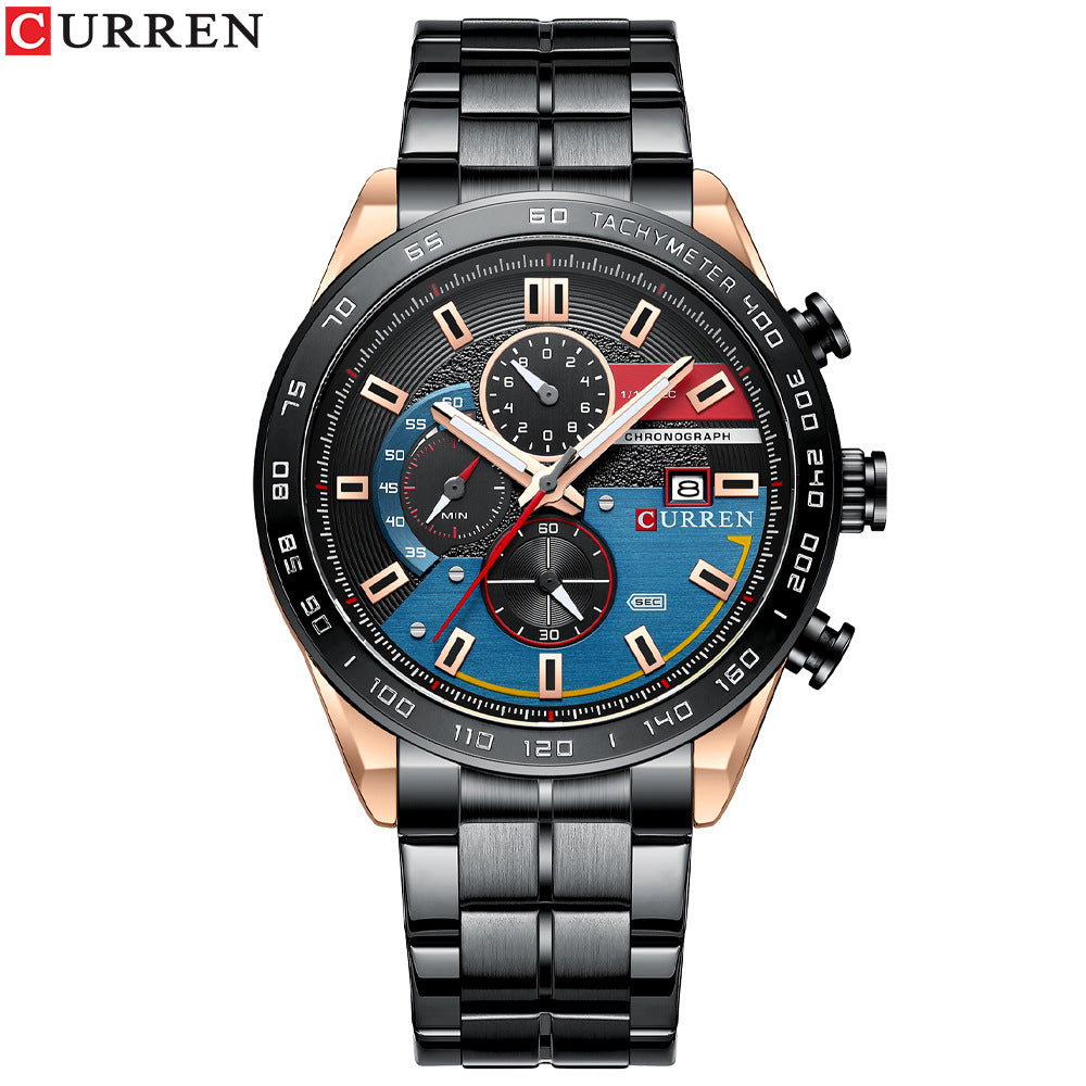 CURREN Men's Business Steel Band Quartz Calendar Watch"