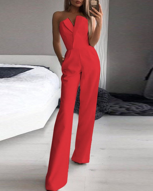 Chinese Long Skirt Jumpsuit: Oblique Collar, Mid-Waist Elegance