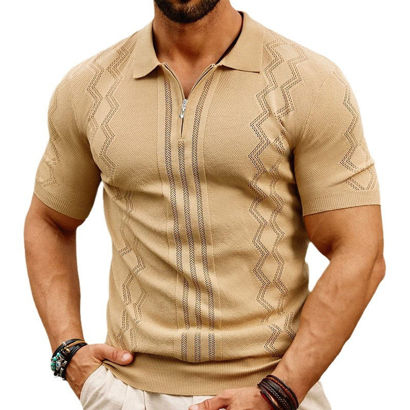 Men's Business Casual Knitted Polo Shirt