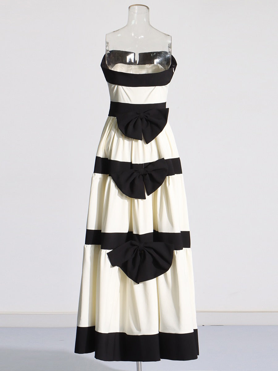 Monochrome Strapless Dress