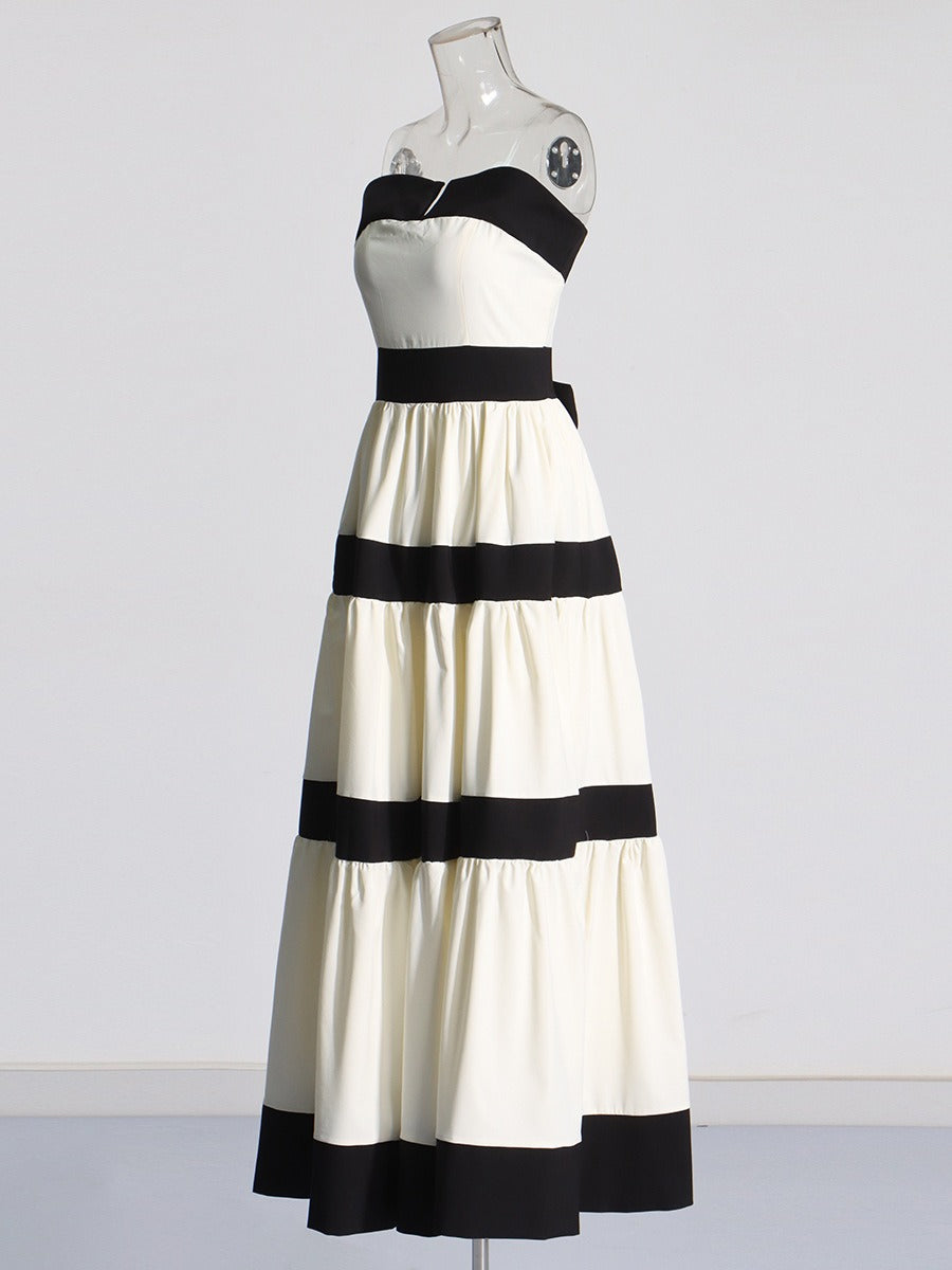 Monochrome Strapless Dress