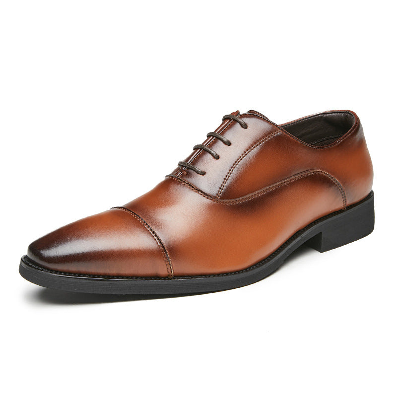 New Lace-Up Pointed Leather Business Oxford Dress Shoes with Soft Soles